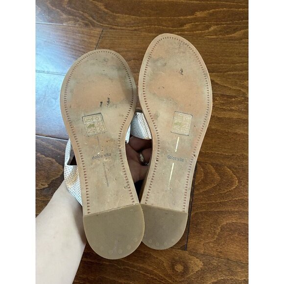 Dolce Vita Womens Silver 2 Strap Accent Flats Sandals Open Toe Size 11 M - Picture 4 of 6